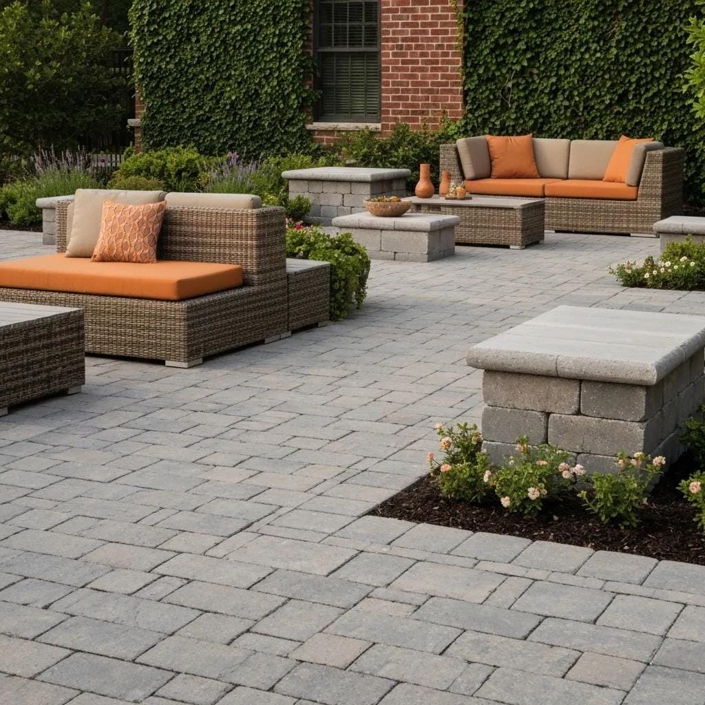 Enhancing Business Appeal with Hardscape Design in Woodstock GA 1 Paver patio with decorative seating areas enhancing outdoor usability for businesses