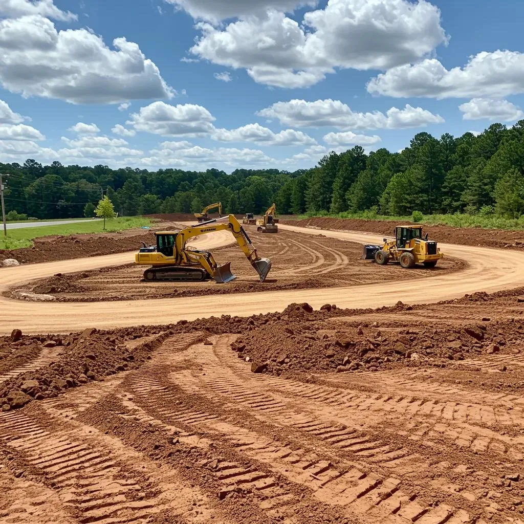 The Role of Commercial Grading Services in Smyrna for Business Landscaping 8 Commercial grading machinery at work in Smyrna, transforming uneven land for business landscaping