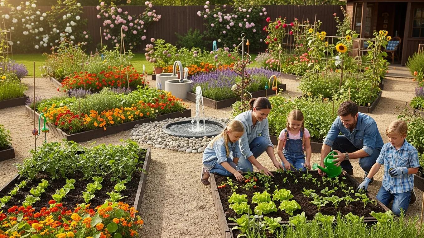 Creating a Kid Friendly Backyard Oasis: Safe Play Area Ideas and Family Garden Design 1 Interactive family garden with non-toxic plants and vegetable patches