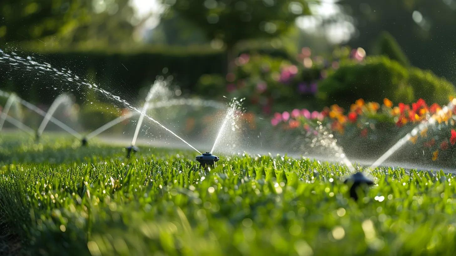 Different automated sprinkler solutions in a residential garden